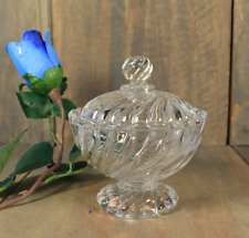 Antique French BACCARAT Crystal Lidded Bowl Compote Candy Dish Twisted Bamboo