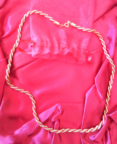 Collier doré rouge corde - doré,