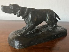 Bronze chien setter anglais arrêt - signé  LESAGE 1890-1920 contemporain DANCHIN