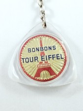 PORTE-CLES - BONBONS TOUR EIFFEL - Double Face, Vintage Années 60 -