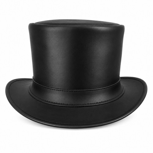 Chapeau haut forme cuir - haut, de