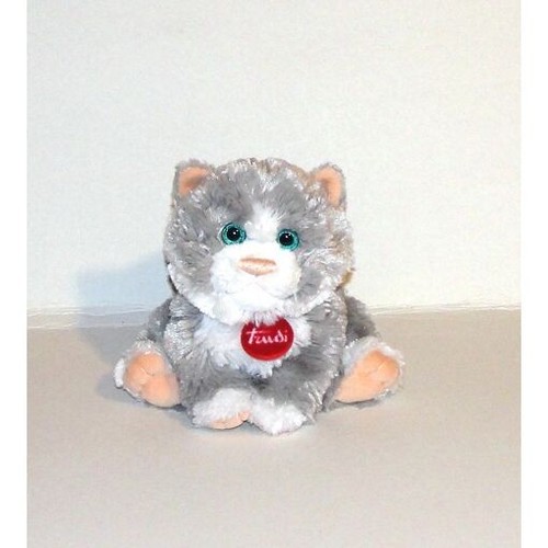 Peluche chat gris blanc bout - chat,