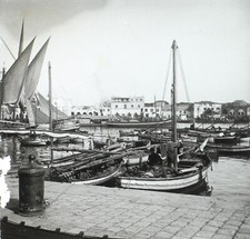 ALGERIE Alger Voiliers c1920 Photo Stereo Plaque de verre Vintage V36L12n 