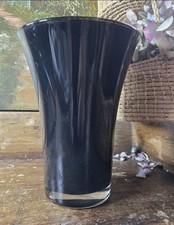 Magnifique Vase En Verre De Murano ? Années 50-70 Couleur Noire
