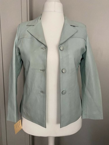 Veste en cuir bleu - ,
