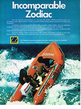 PUBLICITE ADVERTISING  1978    ZODIAC  bateau pneumatique