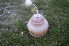 lustre , suspension vintage kitch a décor de fleurs