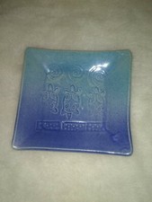 Ashtray Blue Square Ceramic