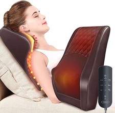 Coussin Massage Shiatsu, Masseur Dos chauffrant avec 4 Nœuds et 3 Vitesses
