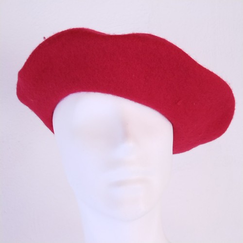 Béret rouge 100 laine - béret, 100%