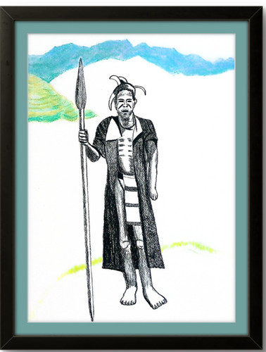 Filipino man modern art signed - filipino,