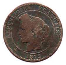 10 CENTIMES 1872 K - France -