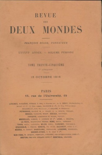 Revue des deux mondes 1916