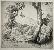 Bouzareah Alger GRAVURE Eau Forte ADOLPHE BEAUFRERE Algerie 5/95 XX°