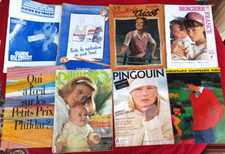 8 CATALOGUES LIVRES BERGERE DE FRANCE, PINGOUIN, GUIDE TRICOT, PHILIDAR...