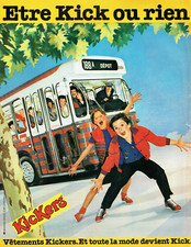 publicité Advertising 0323 1981   vetements enfant Kickers  mode Kick