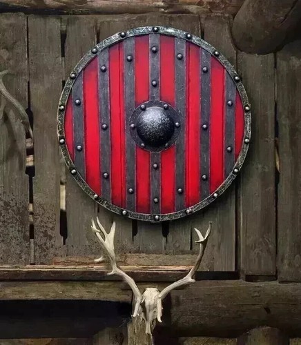 Bouclier rond bois viking - bouclier, en