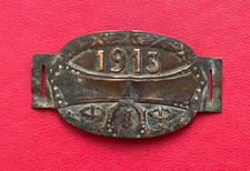 Vélo - Cycle. Belle plaque fiscale Vélo 1913 à découvrir