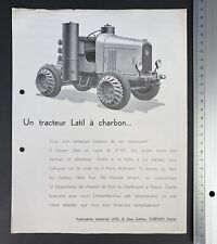 Feuillets Tracteur et Camion à Charbon LATIL /1934