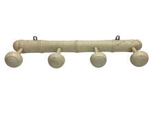 ANCIEN VINTAGE PORTE MANTEAU CHAPELIER CHAPEAU BOULE BOIS 4 PATÈRES