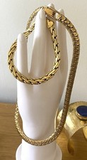 Ensemble Collier Bracelet Plaqué or Vintage jewelry necklace Old Bijoux Parure