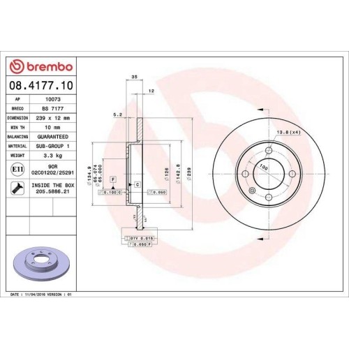 Disque frein brembo - frein,