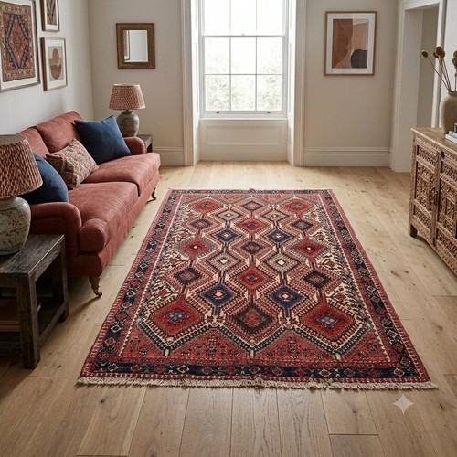 Tapis ancien laine noeud gros - noeud,