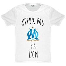 T-shirt J'PEUX PAS Y A L'OM foot 4a 6a 8a 10a Blanc NEUF / EMBALLE
