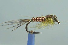 1 x Mouche peche Nymphe CUIVRE