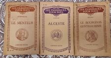 LES CLASSIQUES POUR TOUS - HATIER - 3 LIVRES - ANNEES 20 et 30 -