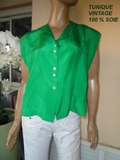CHEMISIER VINTAGE VERT 100 %