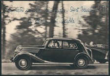 Carte postale. Pseudo entier vignette bleu-gris Nice. Pub Renault Primaquatre.