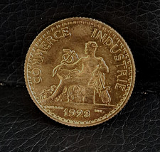 ANCIENNE PIECE DE MONNAIE    1f  1923   commerce   industrie