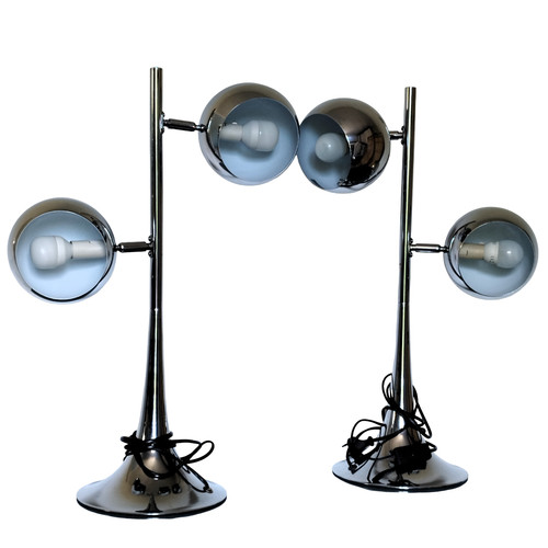 Rare duo lampes chromées - rare,