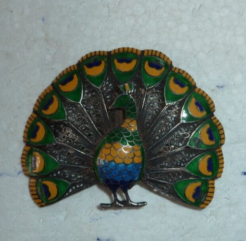 Broche paon moyenne oriental - broche,