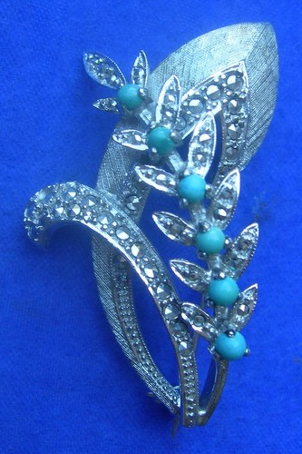 Broche feuille argent - feuille,