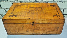 ANCIENNE BOITE / COFFRET PUBLICITAIRE EN BOIS AMIDON AU CHAT