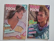 Magazine tricot 2 revues petit format TRICOT POCHE #1 et #2 avril 1984