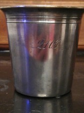  Ancien gobelet argenté poinçonné "2101" CL + 2 étoiles et 6