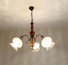 LUSTRE 3 BRANCHES VERRES ET