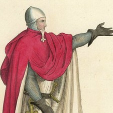 Moyen Age Costume Militaire Soldat Gravure originale XIXe