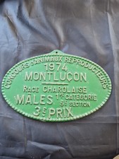 Plaque de Concours Agricole MONTLUCON 1974 CHAROLLAIS