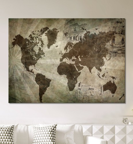 Carte monde toile - du,