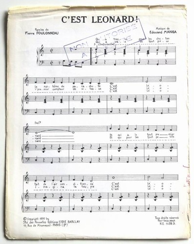 Partition vintage sheet - , music