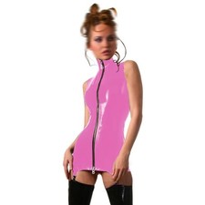 High Neck Zipper Mini Dress