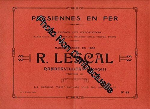 Tarif persiennes en fer - tarif,