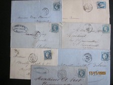 Lettre GC - Lot de 7 Obliterations GROS CHIFFRES REFAITS sur plis et enveloppe