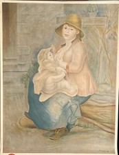 d'après AUGUSTE RENOIR MATERNITE AFFICHE ANCIENNE DE GALERIE EN LITHOGRAPHIE