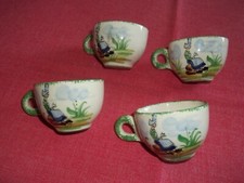 4 anciennes petites tasses à calva en faience de  quimper- henriot-HB?