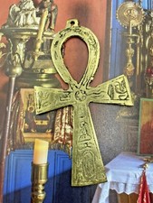 Croix d'Ankh égyptienne en laiton doré
